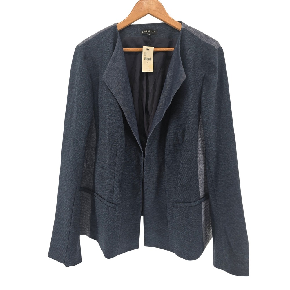 Lane Bryant Navy Blue Textured Blazer